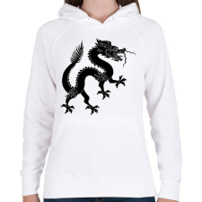 PRINTFASHION Kínai Sárkány - Női kapucnis pulóver - Fehér női pulóver, kardigán
