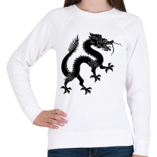 PRINTFASHION Kínai Sárkány - Női pulóver - Fehér női pulóver, kardigán
