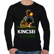 PRINTFASHION KINCSEI A JÓ FÖLDNEK - Férfi hosszú ujjú póló - Fekete