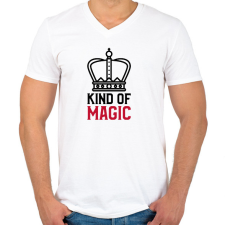 PRINTFASHION KIND OF MAGIC - Férfi V-nyakú póló - Fehér férfi póló