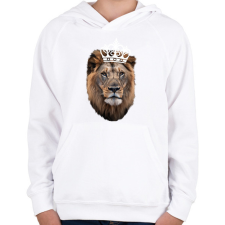 PRINTFASHION King fehér - Gyerek kapucnis pulóver - Fehér gyerek pulóver, kardigán