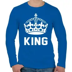 PRINTFASHION KING - Férfi hosszú ujjú póló - Királykék