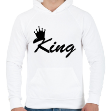 PRINTFASHION king - Férfi kapucnis pulóver - Fehér