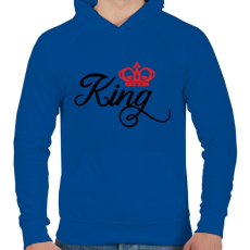 PRINTFASHION King - Férfi kapucnis pulóver - Királykék
