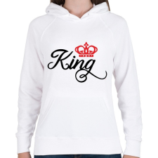 PRINTFASHION King - Női kapucnis pulóver - Fehér női pulóver, kardigán