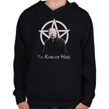 PRINTFASHION king of hell - Gyerek kapucnis pulóver - Fekete gyerek pulóver, kardigán