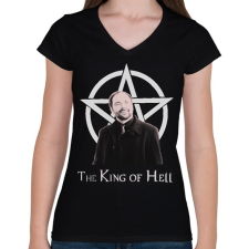 PRINTFASHION king of hell - Női V-nyakú póló - Fekete női póló