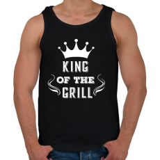 PRINTFASHION king of the grill fehér - Férfi atléta - Fekete