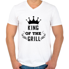 PRINTFASHION king of the grill fekete - Férfi V-nyakú póló - Fehér