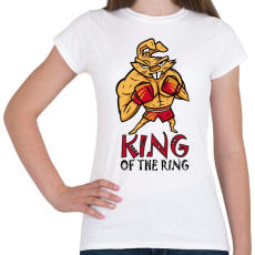 PRINTFASHION King of the ring - boxoló nyúl - Női póló - Fehér