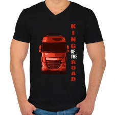 PRINTFASHION king of the road2 - Férfi V-nyakú póló - Fekete férfi póló