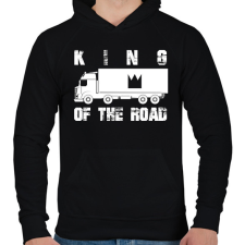PRINTFASHION King of the road - Férfi kapucnis pulóver - Fekete férfi pulóver, kardigán