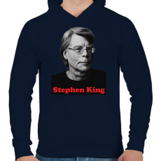 PRINTFASHION King portré - Férfi kapucnis pulóver - Sötétkék