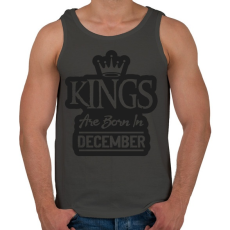 PRINTFASHION KINGS are born in December - fekete - Férfi atléta - Sötétszürke