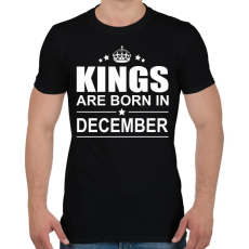 PRINTFASHION Kings are born in December - Férfi póló - Fekete