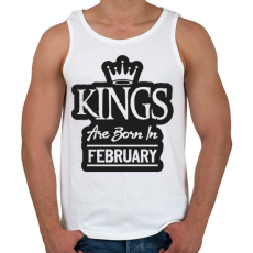 PRINTFASHION KINGS are born in February - fekete - Férfi atléta - Fehér