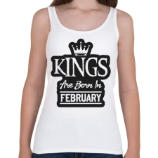 PRINTFASHION KINGS are born in February - fekete - Női atléta - Fehér női trikó