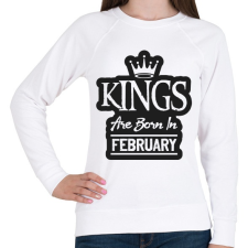 PRINTFASHION KINGS are born in February - fekete - Női pulóver - Fehér női pulóver, kardigán