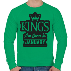 PRINTFASHION KINGS are born in January - fekete - Férfi pulóver - Zöld