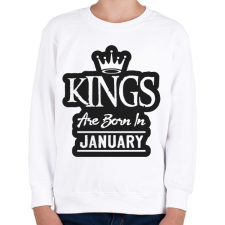 PRINTFASHION KINGS are born in January - fekete - Gyerek pulóver - Fehér gyerek pulóver, kardigán