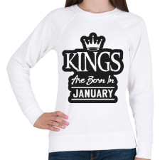 PRINTFASHION KINGS are born in January - fekete - Női pulóver - Fehér női pulóver, kardigán