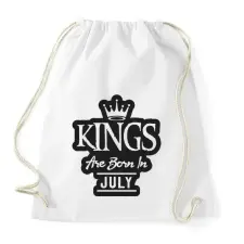 PRINTFASHION KINGS are born in July - fekete - Sportzsák, Tornazsák - Fehér tornazsák