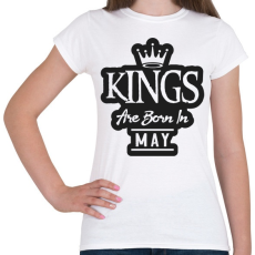 PRINTFASHION KINGS are born in May - fekete - Női póló - Fehér