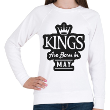 PRINTFASHION KINGS are born in May - fekete - Női pulóver - Fehér női pulóver, kardigán