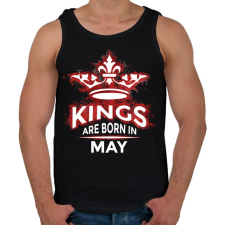 PRINTFASHION Kings are born in May - Férfi atléta - Fekete atléta, trikó