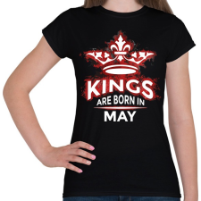 PRINTFASHION Kings are born in May - Női póló - Fekete női póló