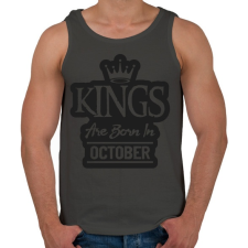 PRINTFASHION KINGS are born in October - fekete - Férfi atléta - Sötétszürke atléta, trikó
