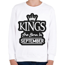 PRINTFASHION KINGS are born in September - fekete - Gyerek pulóver - Fehér gyerek pulóver, kardigán