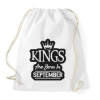 PRINTFASHION KINGS are born in September - fekete - Sportzsák, Tornazsák - Fehér