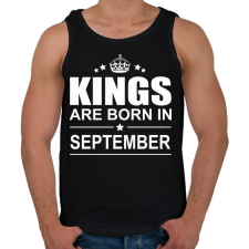 PRINTFASHION Kings are born in September - Férfi atléta - Fekete atléta, trikó