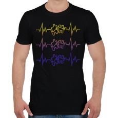 PRINTFASHION Kirakós szívdobbanás - Férfi póló - Fekete