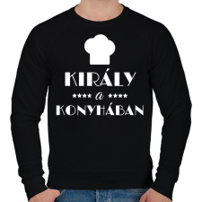 PRINTFASHION Király a konyhában - Férfi pulóver - Fekete férfi pulóver, kardigán