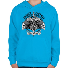 PRINTFASHION Király dugattyúk - Gyerek kapucnis pulóver - Azúrkék