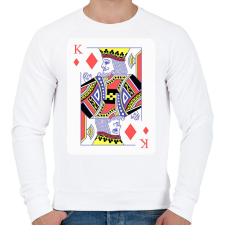 PRINTFASHION Király káró - Férfi pulóver - Fehér férfi pulóver, kardigán