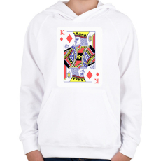 PRINTFASHION Király káró - Gyerek kapucnis pulóver - Fehér