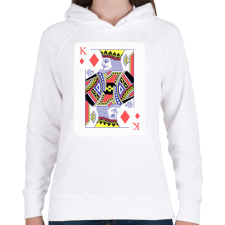 PRINTFASHION Király káró - Női kapucnis pulóver - Fehér női pulóver, kardigán