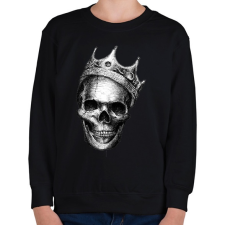PRINTFASHION Király koponya - Gyerek pulóver - Fekete gyerek pulóver, kardigán