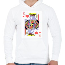 PRINTFASHION Király szív - Férfi kapucnis pulóver - Fehér