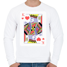 PRINTFASHION Király szív - Férfi pulóver - Fehér férfi pulóver, kardigán