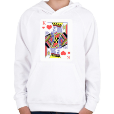 PRINTFASHION Király szív - Gyerek kapucnis pulóver - Fehér gyerek pulóver, kardigán