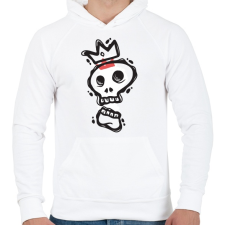 PRINTFASHION Királyi koponya - Férfi kapucnis pulóver - Fehér férfi pulóver, kardigán