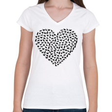 PRINTFASHION Kis kedvenc - Női V-nyakú póló - Fehér
