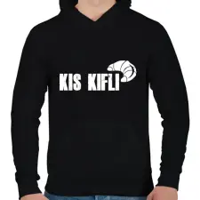 PRINTFASHION kis kifli - páros minta - Férfi kapucnis pulóver - Fekete férfi pulóver, kardigán