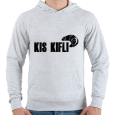 PRINTFASHION Kis Kifli - páros minta - Férfi kapucnis pulóver - Sport szürke