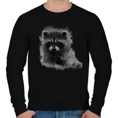 PRINTFASHION Kis mosómedve (fekete-fehér újság) - Férfi pulóver - Fekete