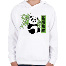 PRINTFASHION kis panda - Gyerek kapucnis pulóver - Fehér gyerek pulóver, kardigán